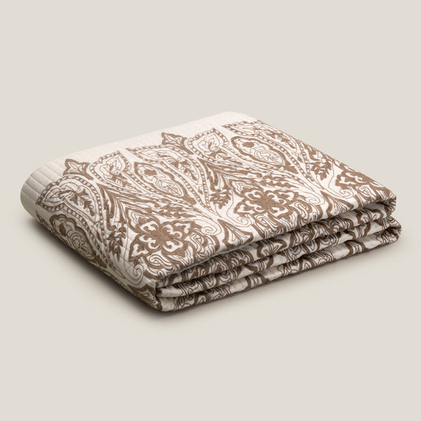 Raine White Embroidered Bedspread