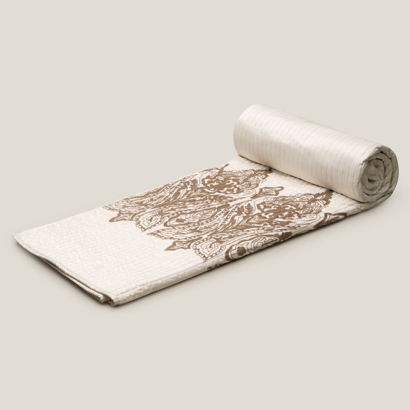 Raine White Embroidered Bedspread