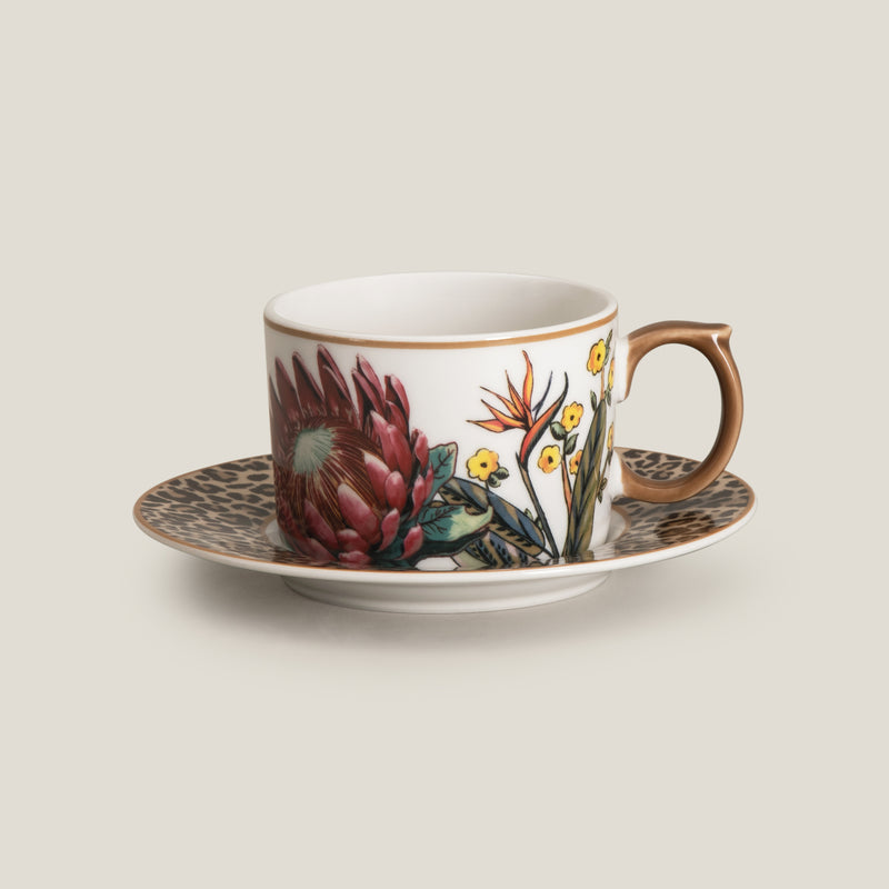 Jenna Clifford Multicolor Cup & Saucer Set of 4