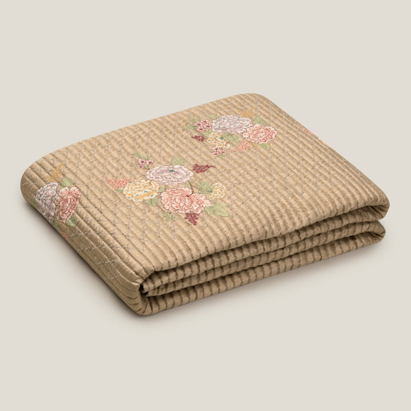 Alaqua Beige Emb. Bedspread