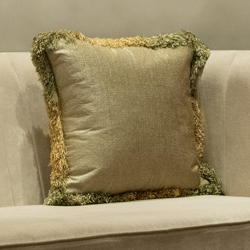 Java Sage Green & Yellow Reversible Cushion Cover