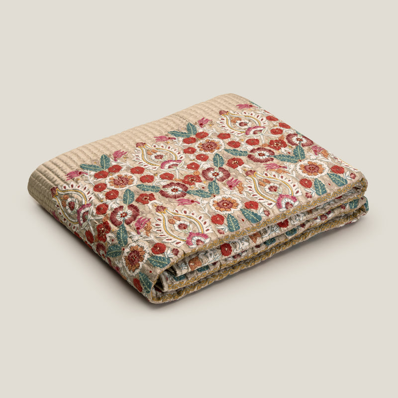 Mansur Sage Green Emb. Bedspread