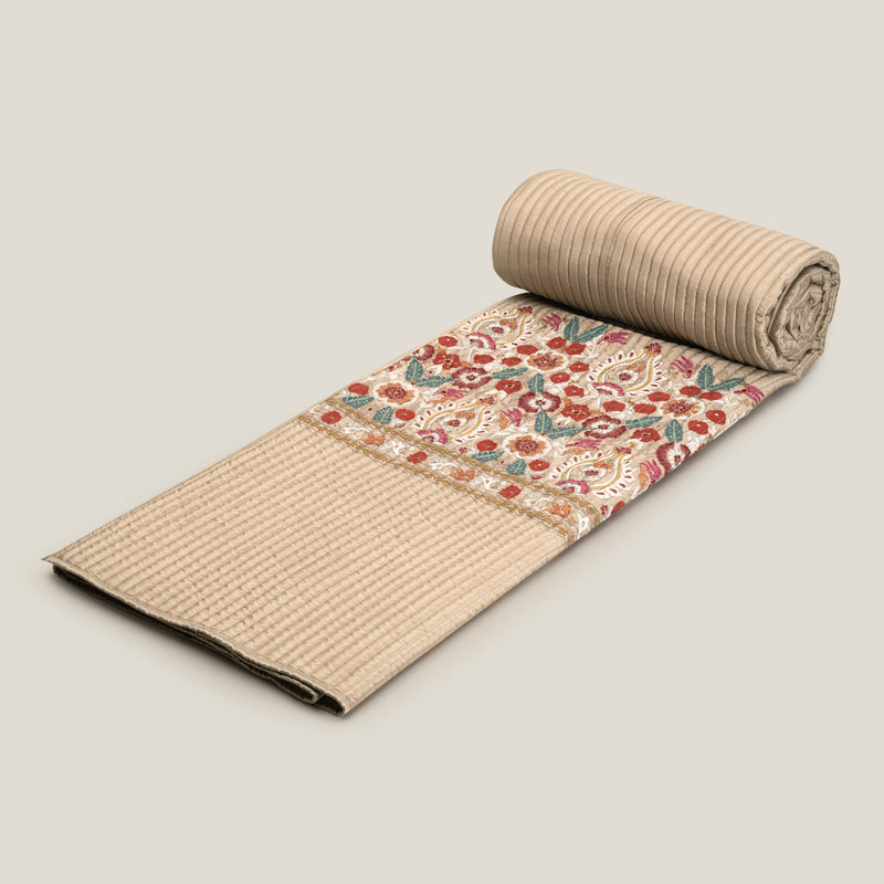 Mansur Sage Green Emb. Bedspread
