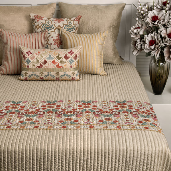 Mansur Sage Green Emb. Bedspread