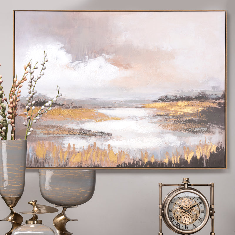 Dreamscape Grey Framed Canvas