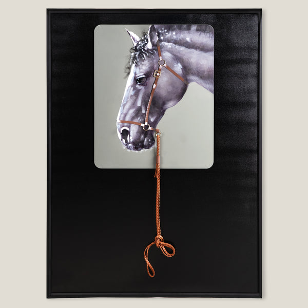 Bridle Black Framed Canvas