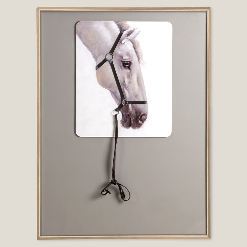Bridle Grey Framed Canvas