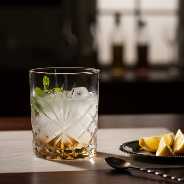 Starburst Gold Whiskey Glass Set of 4