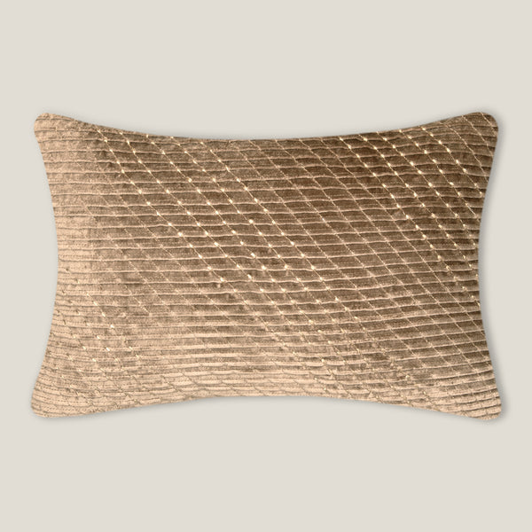 Roque Beige Pleated Cushion Cover