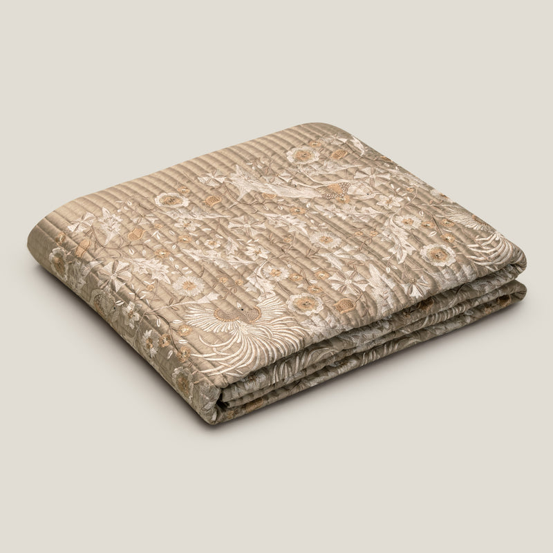 Silvia Beige Emb. Bedspread