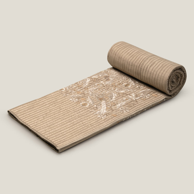 Silvia Beige Emb. Bedspread