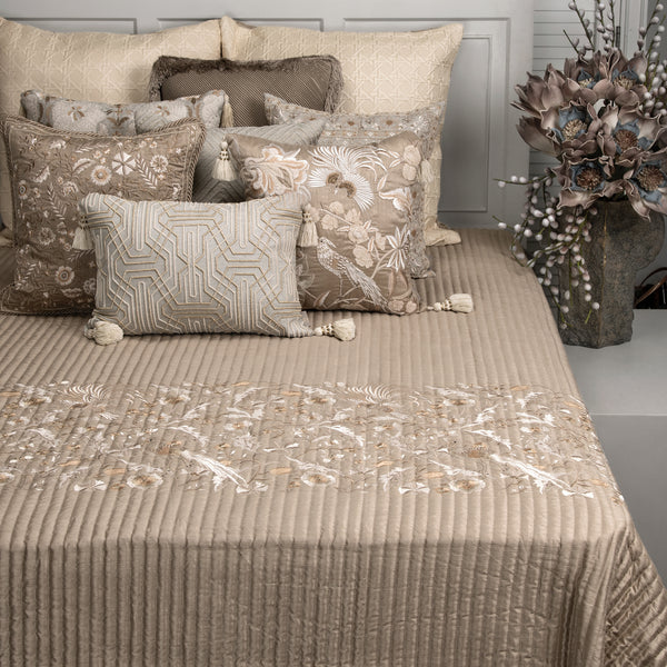 Silvia Beige Emb. Bedspread
