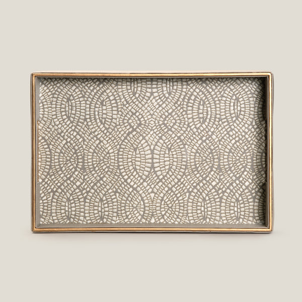 Orbit Grey Emb. Serving Tray
