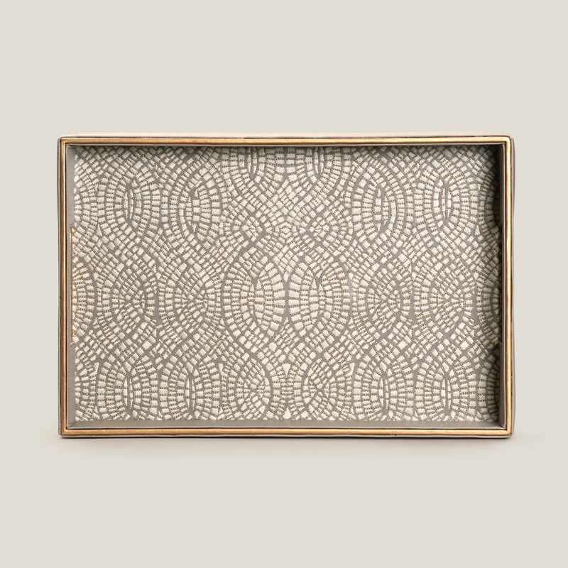 Orbit Grey Emb. Serving Tray