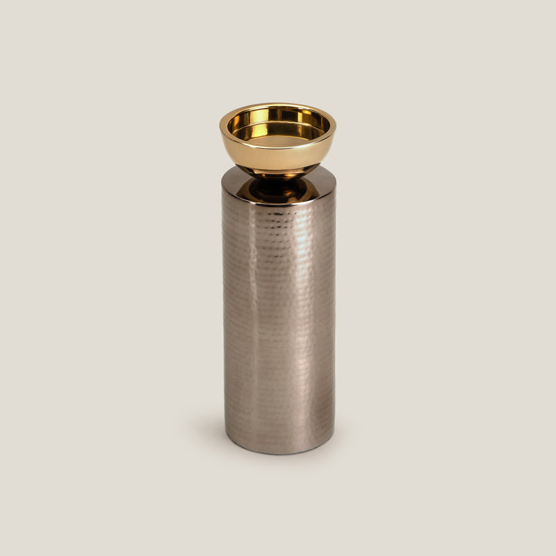 Mistique Grey & Gold Candle Holder S