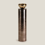 Mistique Grey & Gold Candle Holder L