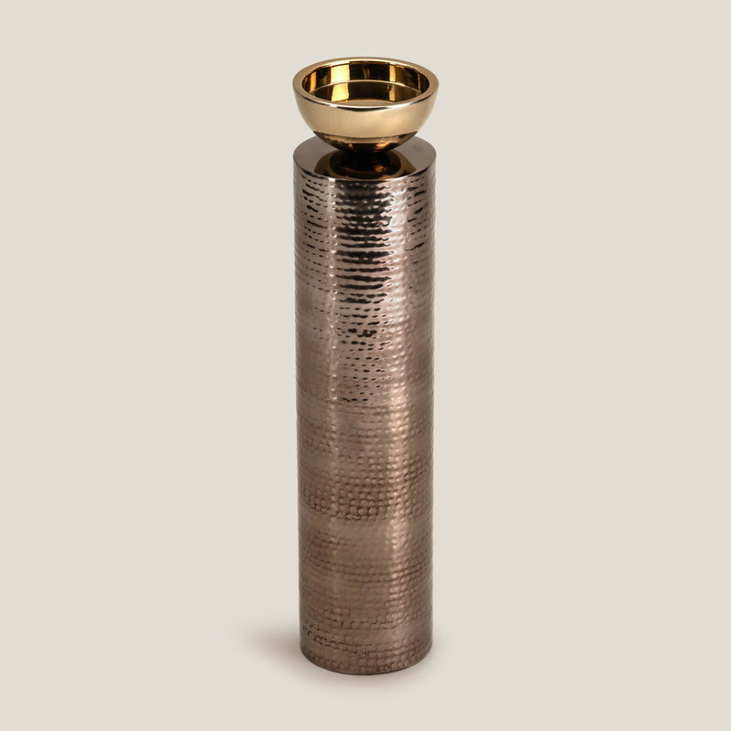 Mistique Grey & Gold Candle Holder L