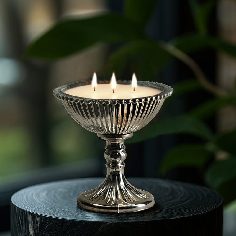 Adana Antique Gold Bowl Candle