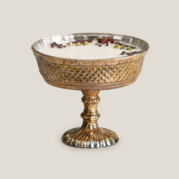 Erbil Antique Gold Bowl Candle