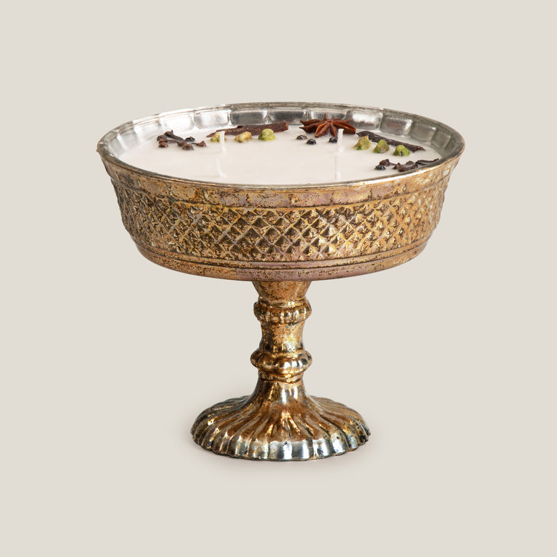 Erbil Antique Gold Bowl Candle