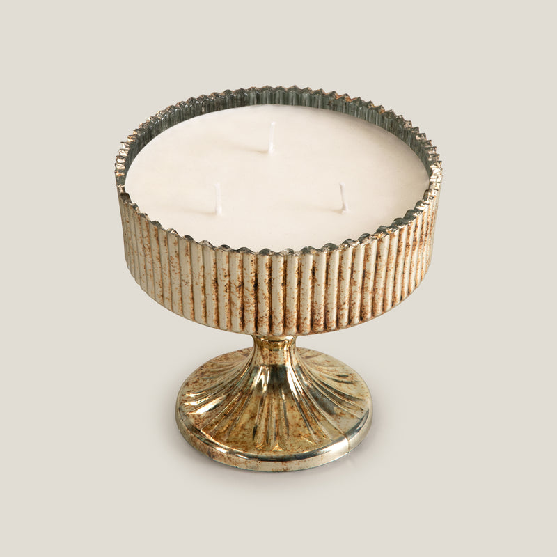 Mogra Antique Gold Bowl Candle S