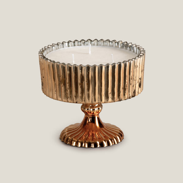 Mogra Antique Gold Bowl Candle L