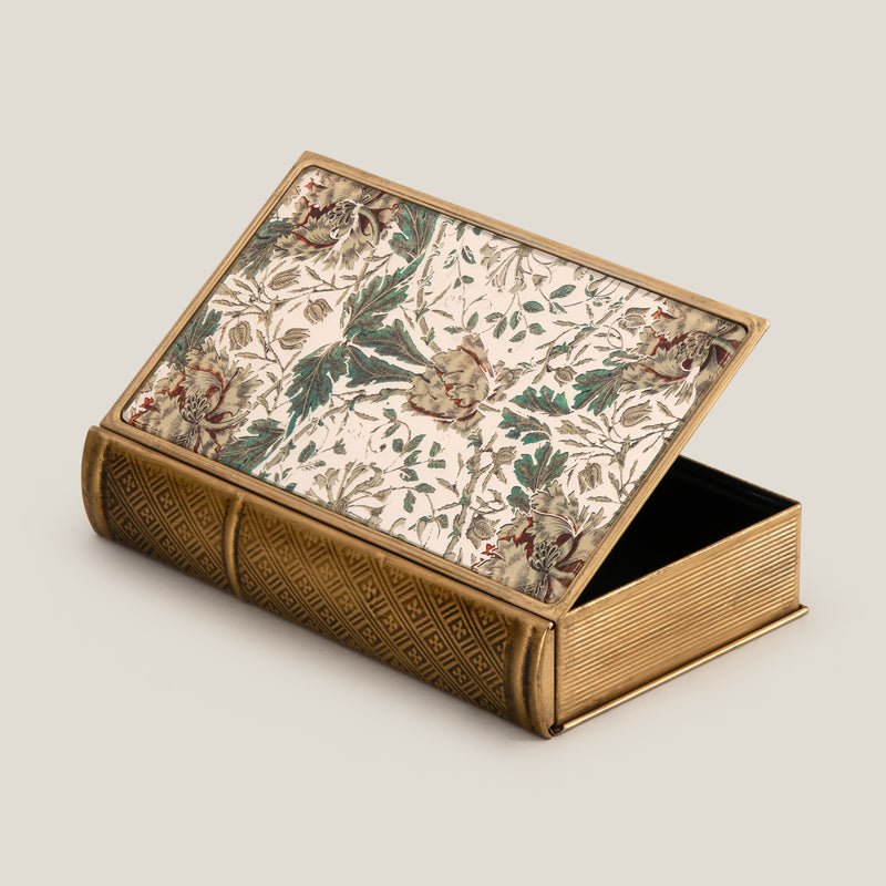 Peony Blooms Green Book Box