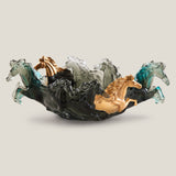 Poseidon Grey Blue & Gold Centerpiece Bowl