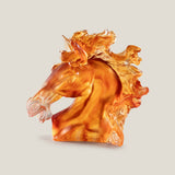 Thoroughbred Amber Horse Head Sculpture