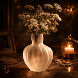 Moonbulb White Glass Vase