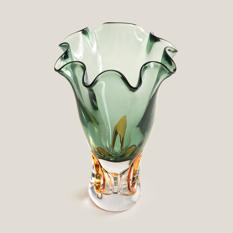 Emeralis Green & Amber Vase L