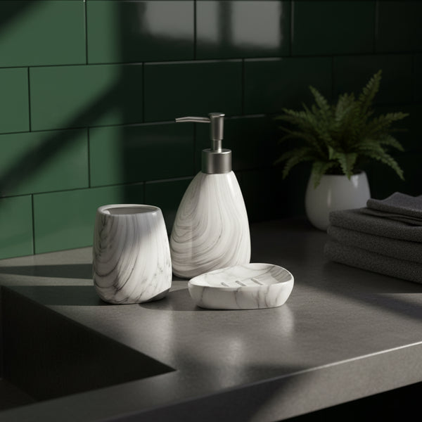 Marbello Grey Ceramic Bath Set of 3