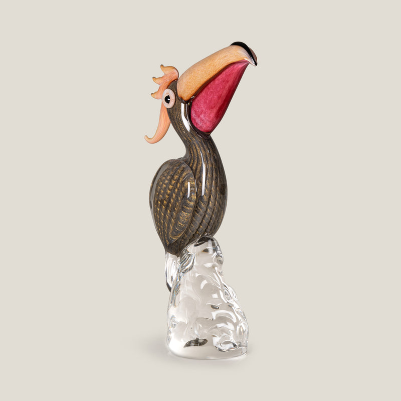 Duccio Di Segna Brown & Gold Crystal Pelican Sculpture