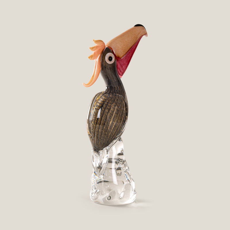 Duccio Di Segna Brown & Gold Crystal Pelican Sculpture