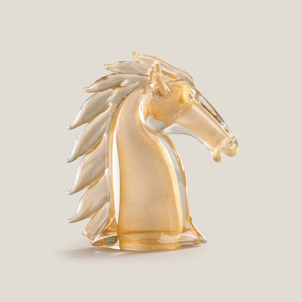 Duccio Di Segna Grandeur Gold Horse Head Sculpture