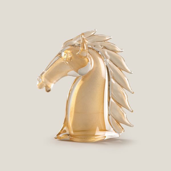 Duccio Di Segna Grandeur Gold Horse Head Sculpture