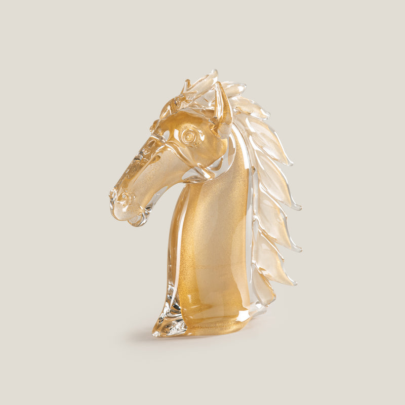 Duccio Di Segna Grandeur Gold Horse Head Sculpture