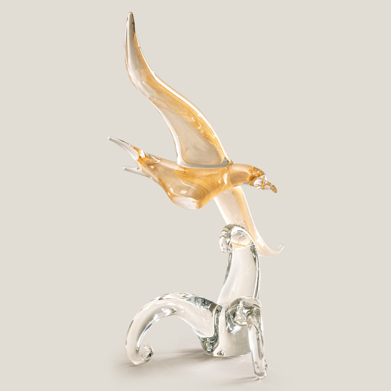 Duccio Di Segna Gabbiano Gold Seagull Sculpture