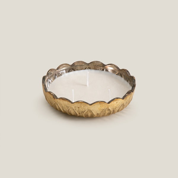 Ezra Antique Gold Bowl Candle