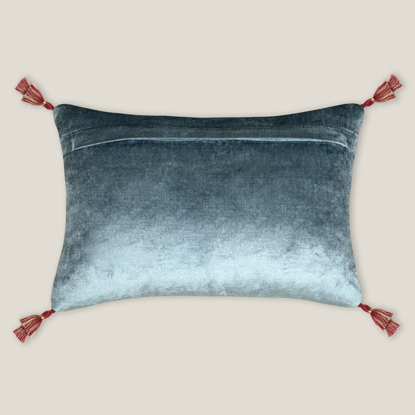 Aria Blue Emb. Cushion Cover