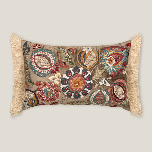 Freya Brown Emb. Cushion Cover