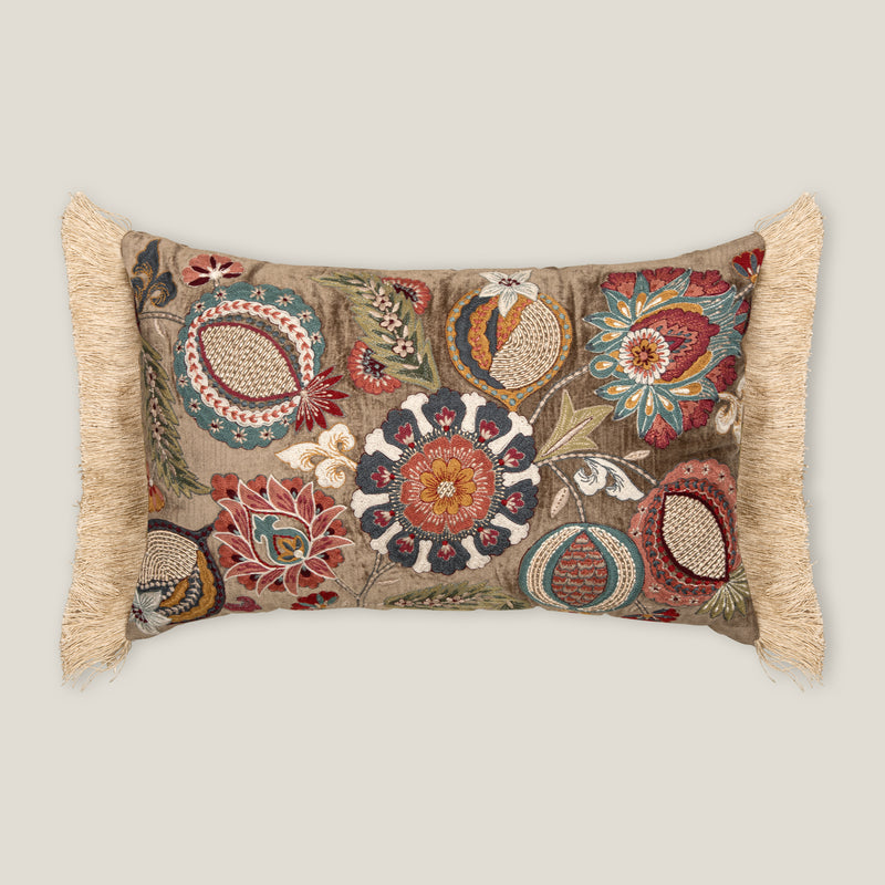 Freya Brown Emb. Cushion Cover