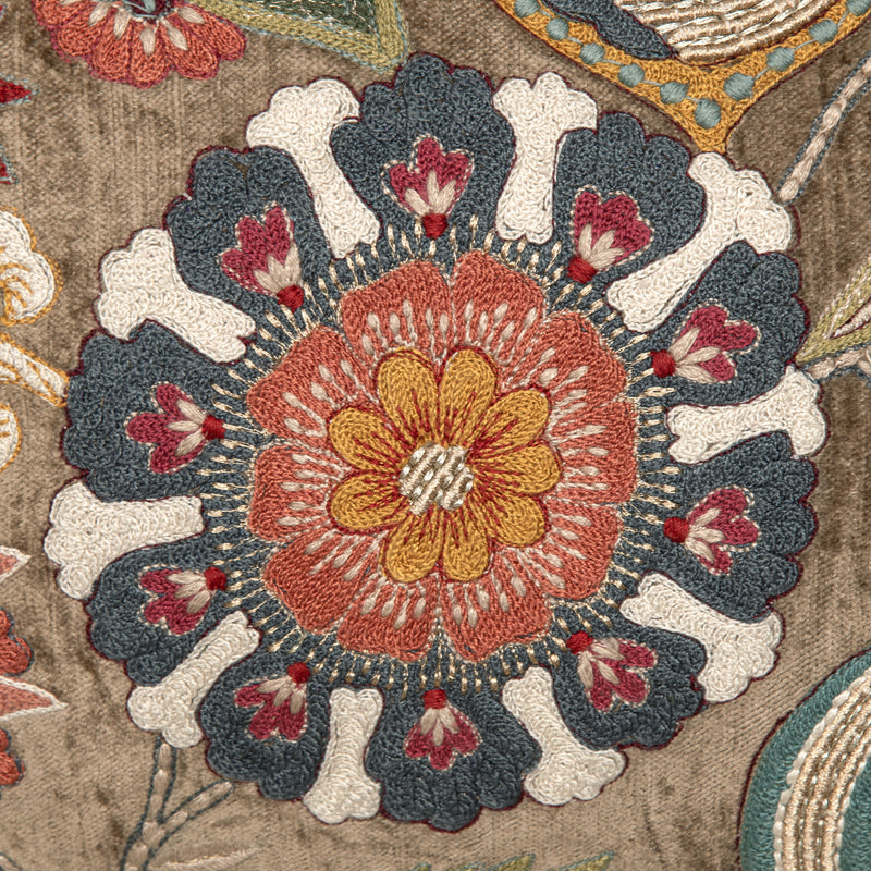 Freya Brown Emb. Cushion Cover