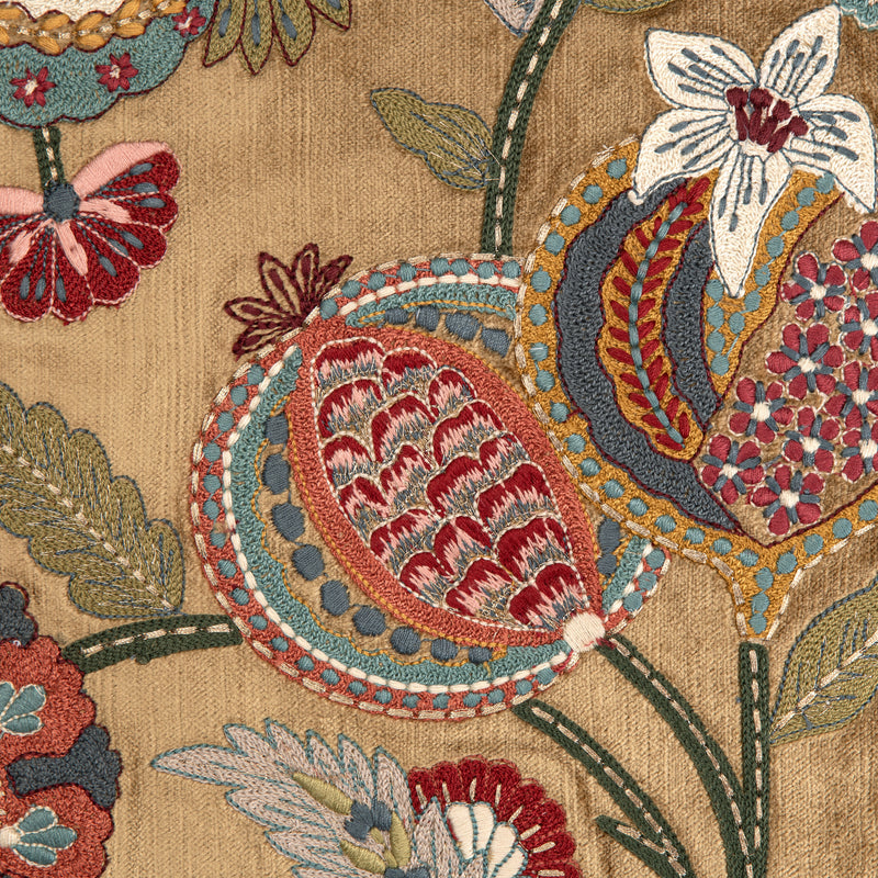 Lila Yellow Emb. Cushion Cover
