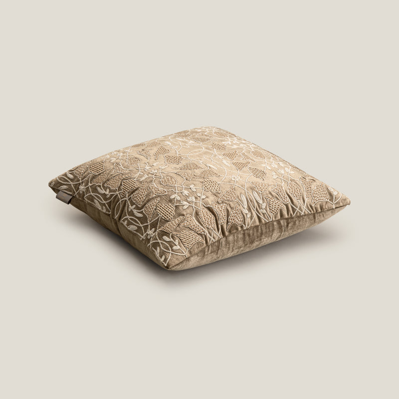 Alora Brown Emb. Cushion Cover