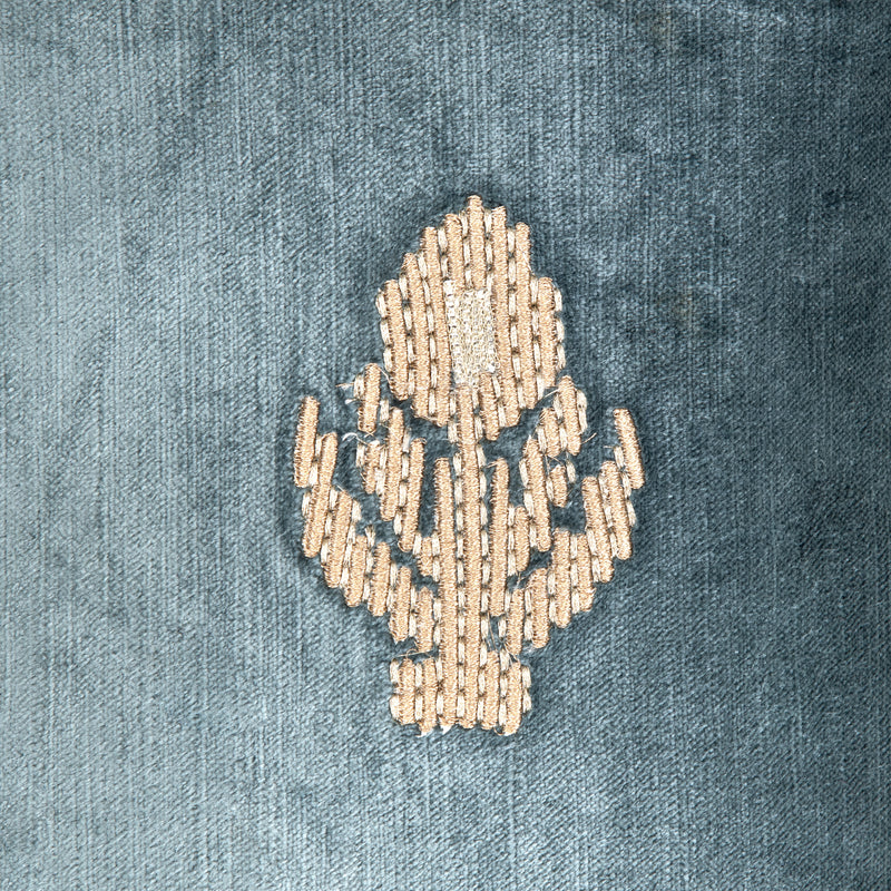 Eden Blue Emb. Cushion Cover