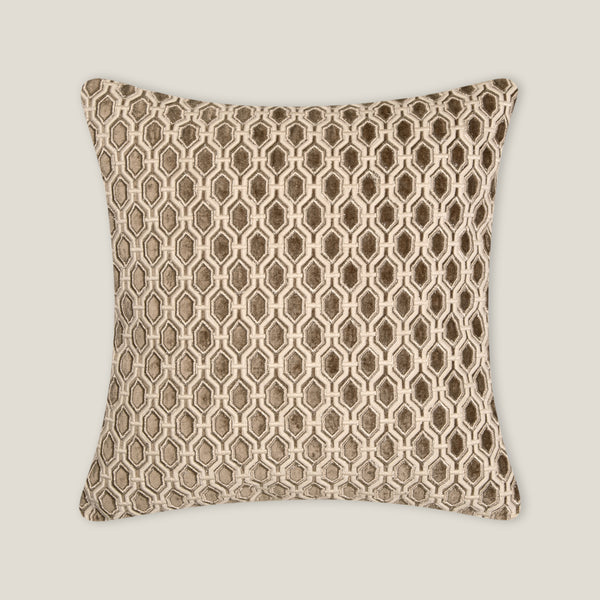 Lalana Off White & Beige Emb. Cushion Cover