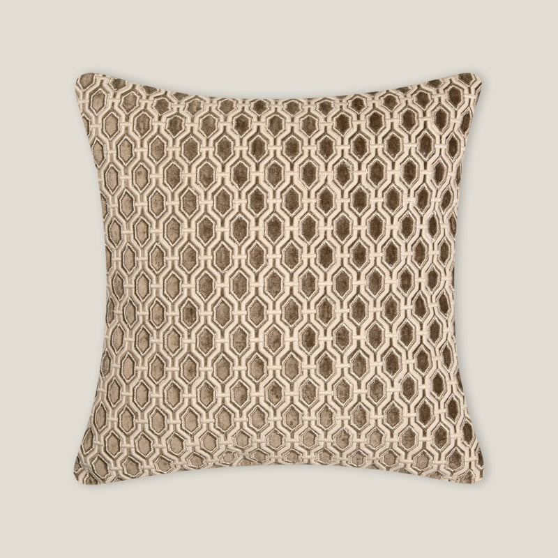 Lalana Off White & Beige Emb. Cushion Cover