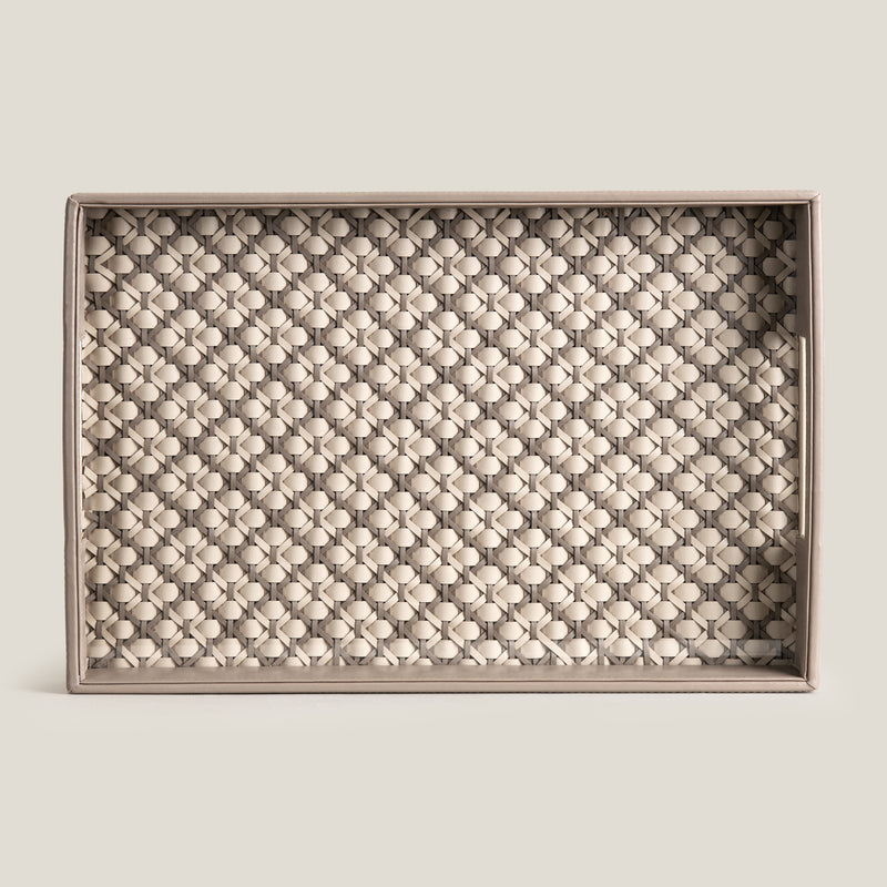 Lattice Beige & Grey Serving Tray
