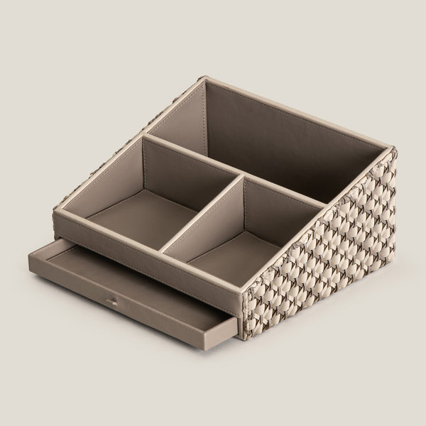 Lattice Beige & Grey Desk Set